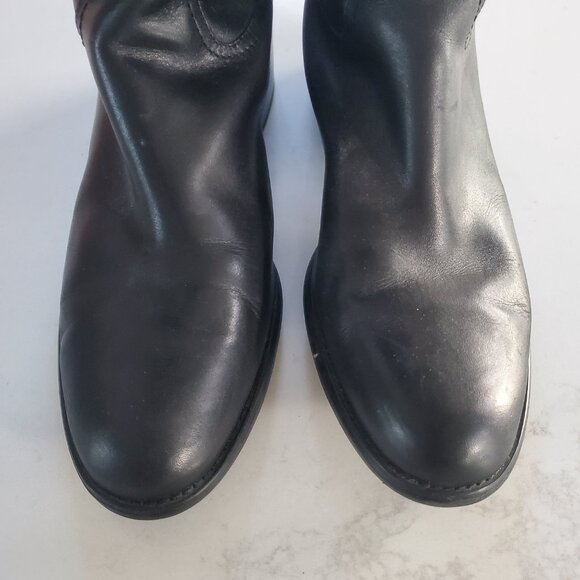 New Franco Sarto Black Leather Tall Riding Boot with Back Zipper size 9.5 - Picture 7 of 14